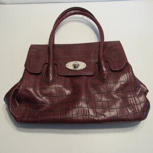 Worthington Kellie Croc Handbag/Purse Cinnamon Red Double Top Handle
